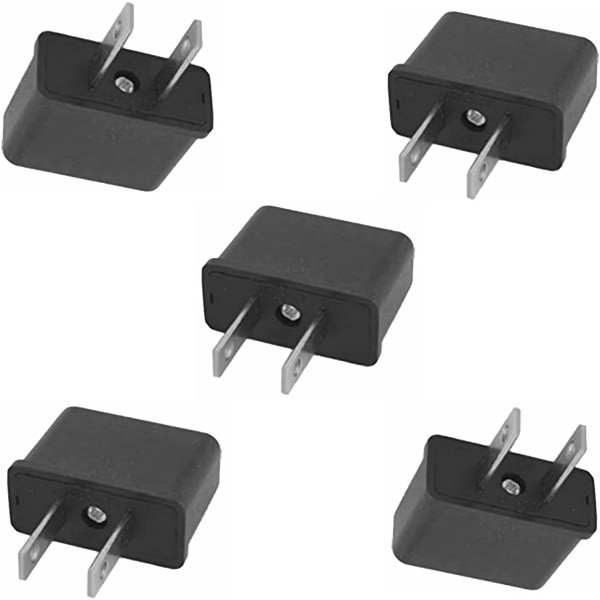Travel Small US Standard Conversion Plug Power Conversion Plug Adapter (5 stykker svart)