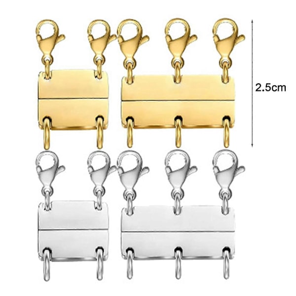 4 stk. Halskæde Lagdeling Spænde Magnetisk Halskæde Connector Spænde Lagdelt-Look Halskæde Separator Nemt at Bruge Stable Spænder til {DB} A