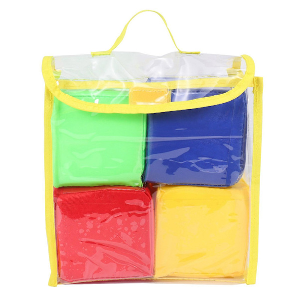 DIY pedagogiska spelkuber, fickkuber, fotoficka skumstaplingsblock - set med 4 Db five colors