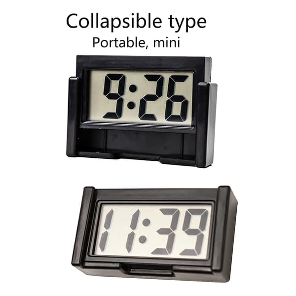Automatisk Elektronisk Klocka Instrumentbräda Digital Display Klocka Självhäftande Mini Klocka [DB] Blue