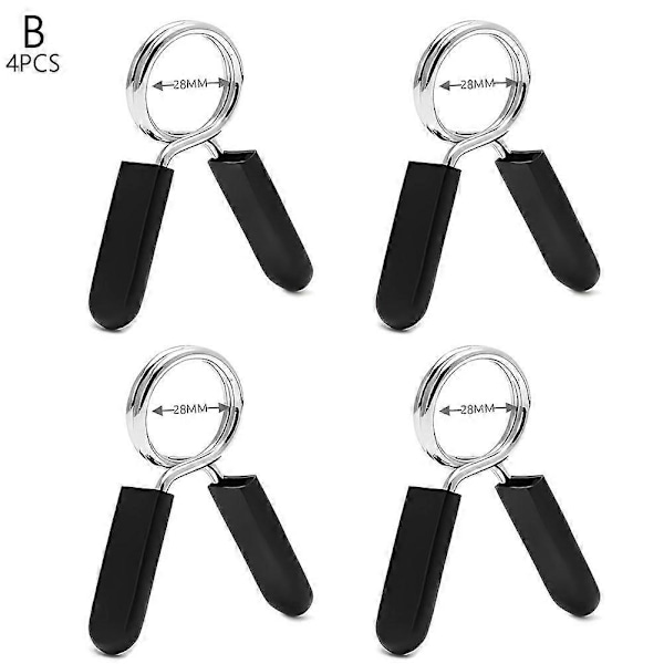 2/4 st 25-50mm Skivstångs Lås Klämma Fjäder Krage Klipp Gym Vikt Hantel Lås [DB] 28mm 4pcs