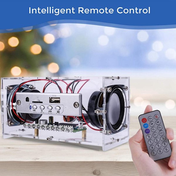 Diy Bluetooth-högtalarkit med LED-blixtljus Lödprojekt USB Mini Hemmastereo Ljudförstärkare DB Photo Color
