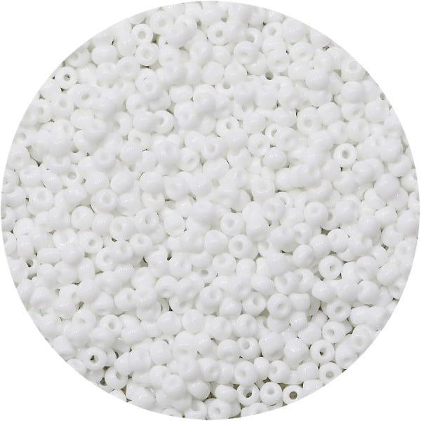 Ogenomskinliga vita 4 mm fröpärlor - Glas Craft Beads (1200st)