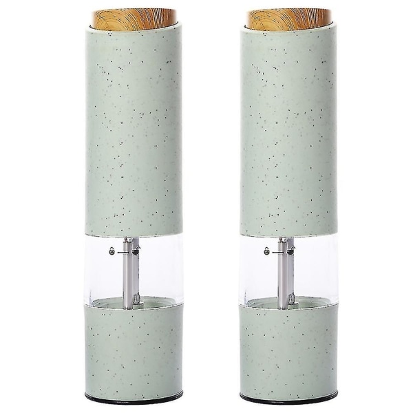 Db 2 st elektrisk salt- och pepparkvarn set batteridriven salt- och pepparkvarn och pepparkvarn green