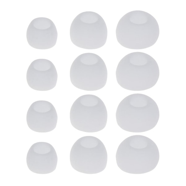 12 st Silikonknoppar Öronproppar S/M/L Storlekar Öronproppar Mjukt Gummi Flexibla Öronproppar {DB White