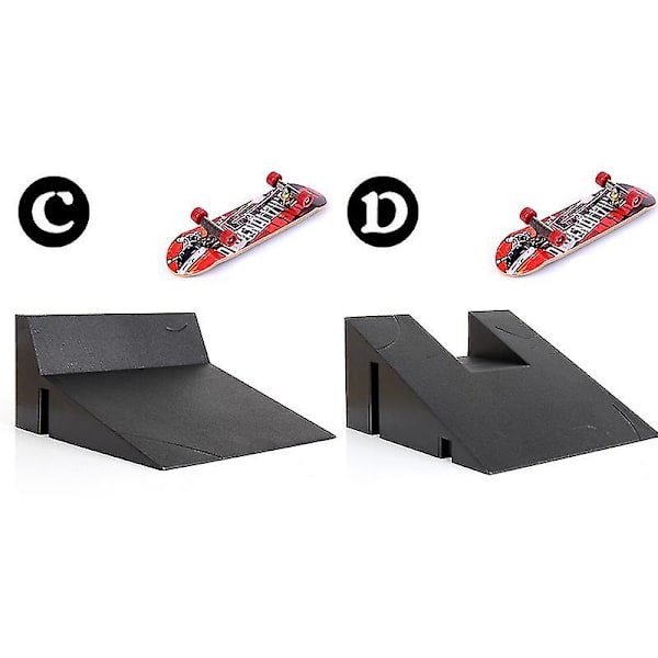 Tech Finger Skateboard Kit Finger Bike Bmx Mini Kaksipyöräinen Skootteri Lauta Skeitti Sormet Urheiluharjoitteluvälineet Rampit Skeittipuisto Lelut Pop [DB] 112-CD