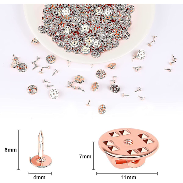 120 Par Butterfly Clutch Tie Tacks Nålbag Compatible med 8mm Lange Blanke Pins til Håndværk (sølv) Db Rose Gold