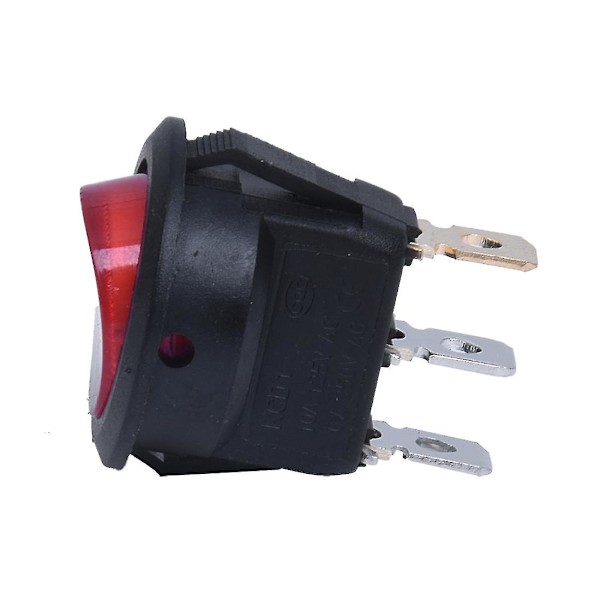 Vippbrytare Bipolär På/Av Röd 3 Stift 220v {db} black and red