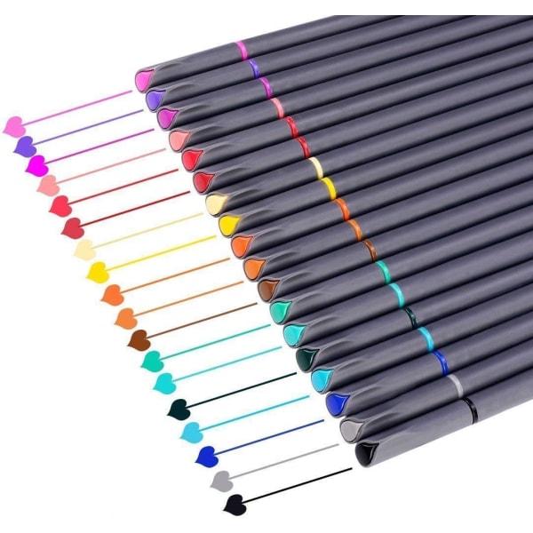 Dagbok planering penna färg penna fin punkt markör fin spets ritpenna porös fin linje penna 18 färger