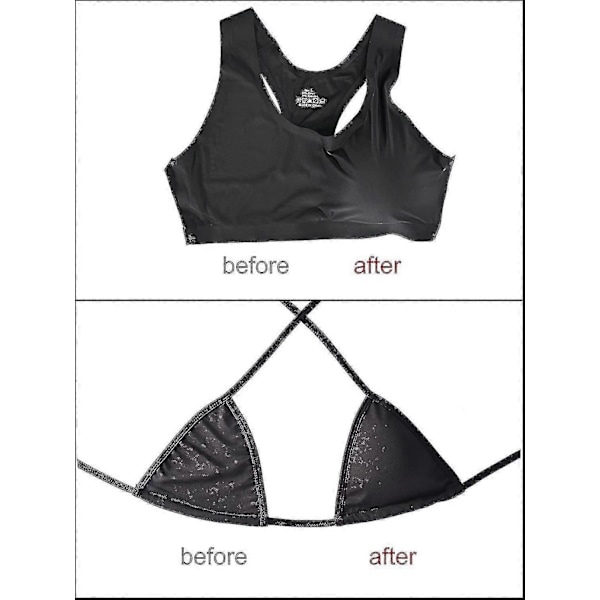BH-innlegg Bikini Innlegg BH-innlegg Push-up Innlegg, 3 Farger, Trekantform, Svart_FC10 [db]