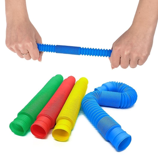 4-pak - Pop Tube og 1. Pop It Fidget Legetøj - Legetøj