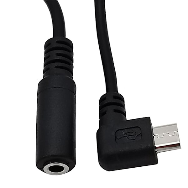Micro USB till 3,5 mm Jack Ljudadapterkabel Vinklad Micro USB Hankontakt {DB}