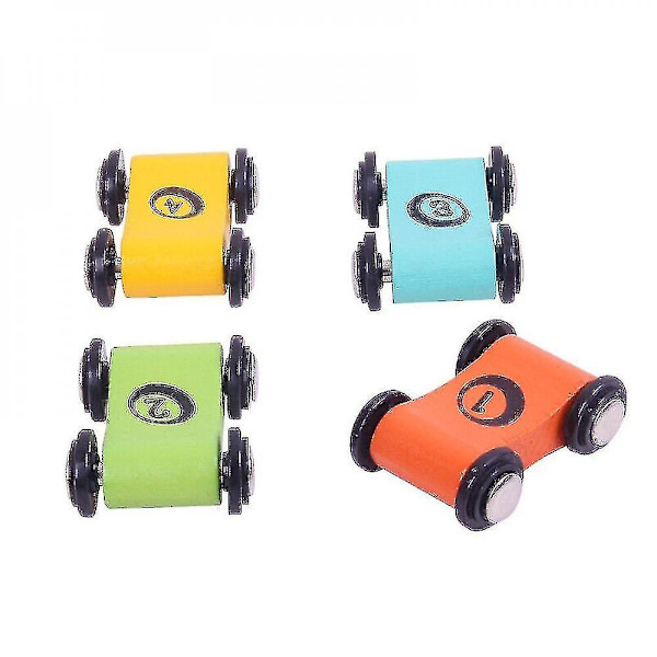 4 Mini Puinen Autokilpailu Korvaava Rampille Lelut Pojat Tytöt Taapero Racer Set Db