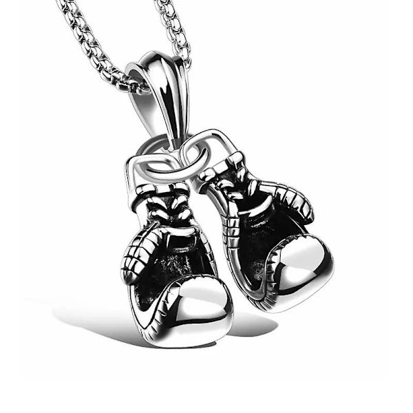 Dobbelt Handsker Titan Stål Rustfrit Stål Boksehanske Charm Vedhæng Halskæde {db} Antique silver