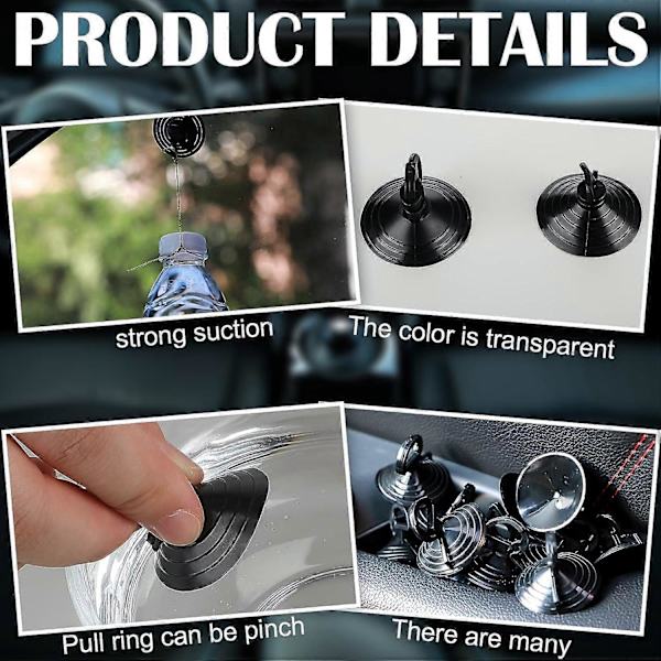 24 kpl Auton Ikkunan Tuulilasin Auringonsuojan Imukappaleita Pieniä PVC-Imukappaleita Auton Ikkunan Imukappaleita Auton Visiirille { DB} Black