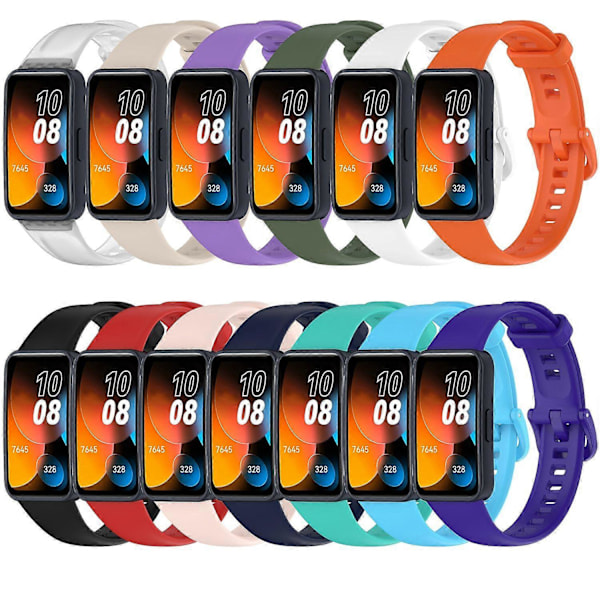 Blød TPU Urrem til Huawei Band 8 Justerbar Længde Multi Huller Holdbar Vandtæt Udskiftning [db] Red