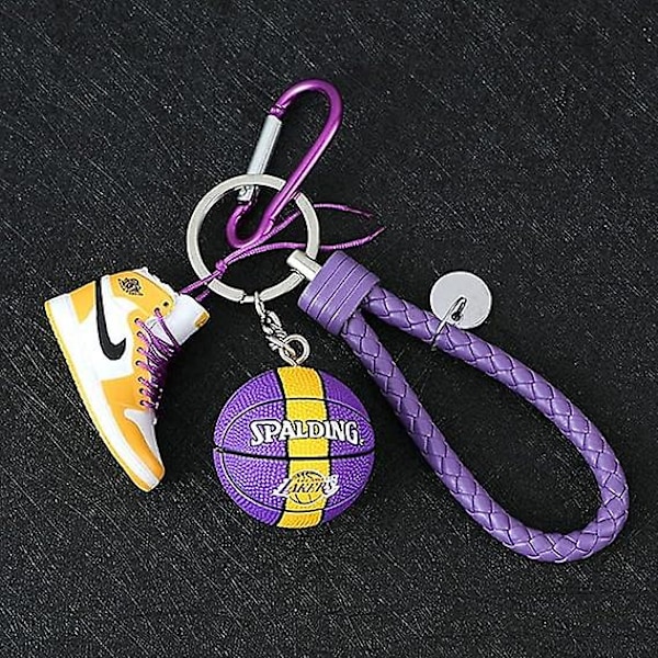 Klassisk 2022 1:6 Realistisk Min 3D Jordan Basketball Nøkkelring Med Mini Sko, Gul, 5cm [DB]