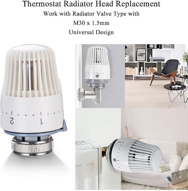Termostatisk radiatorhode, Trv radiatortermostathode M30 X 1.5 radiatorventilutskiftningshode termostatisk radiatorventilhode