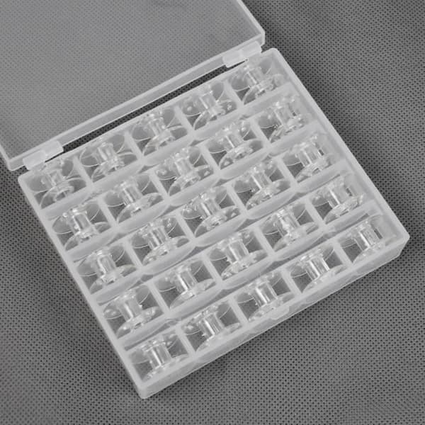 Plastspolar - 25 stycken - Transparent - Förvaringslåda transparent