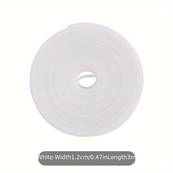 1 Rull, 3 Meter Kabelbinder, Gjenbrukbar Festestrømpe, Skrivebords Kabelstyringstape, Kabeloppbevaringstape{db} White