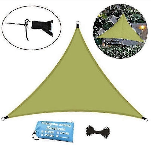 Triangel Solsegel Markis Uteplats Vattentätt Tält UV-block Solskydd För Trädgård Bakgård [DB] Army Green 4x4x4