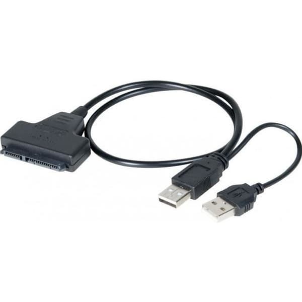 Itsevirtainen USB 2.0/SATA 2.5\" SSD-HDD-sovitin - Musta - Plug & Play[DB]