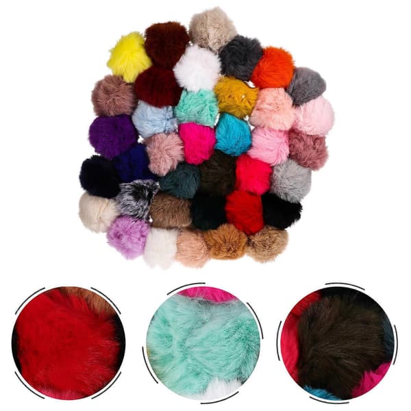 Fluffiga pompoms för mössor dekorativa pysselartiklar 74-pack[DB]