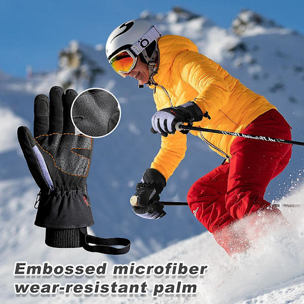 Mænd Ski Handsker Vinter Varme Vindtæt Vandafvisende Touchscreen Fleece Anti-slip Snowboard Snescooter Cykling Ski Handsker Kvinder DB Gray M