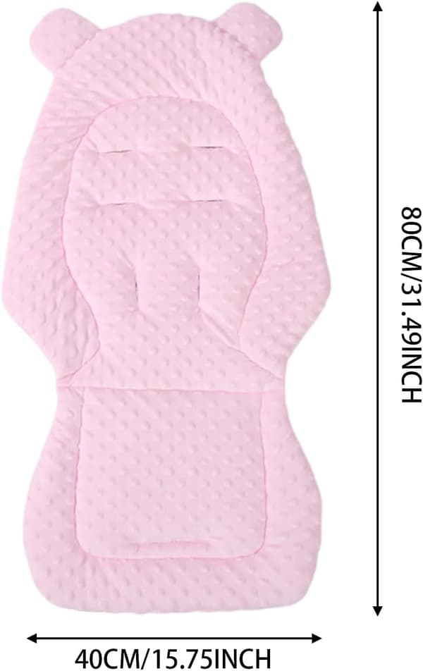 Barnvagnsdyna, Babysitsdyna, Vändbart Bomullsfoder, Huvud- och Höftstöd, Robusta Material, Användning i Barnvagn eller Bilbarnstol, 15.75x31.5[DB] Pink