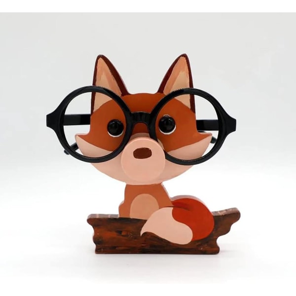 Eyeglass Display Stand, Funny Pet Eyeglass Holder Stand, Handmade Wood Creative Animal Glasses Holder Stand ,glasses Holder For Nightstand (fox)