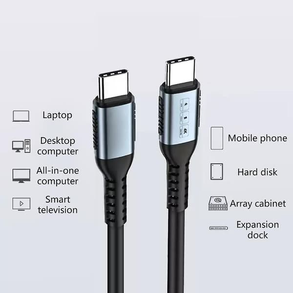 Høyhastighetskabel Usb3.2 Gen2 Usb C Pd60w Hurtiglading 5a 4k@60hz Datakabel [DB]