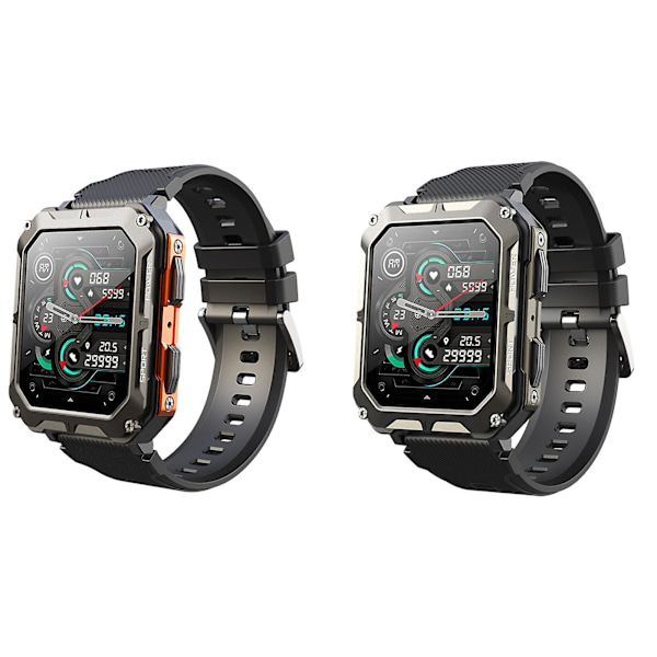 2024 Ny C20pro Smartwatch Hjärtfrekvens Bluetooth Samtal Informations Push Smart Armband Sportklocka App Dafit {DB} Black