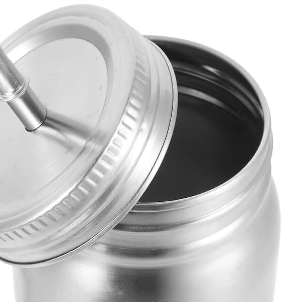 Juicekopp i rustfritt stål med lokk for drikkebruk Sølv[DB]