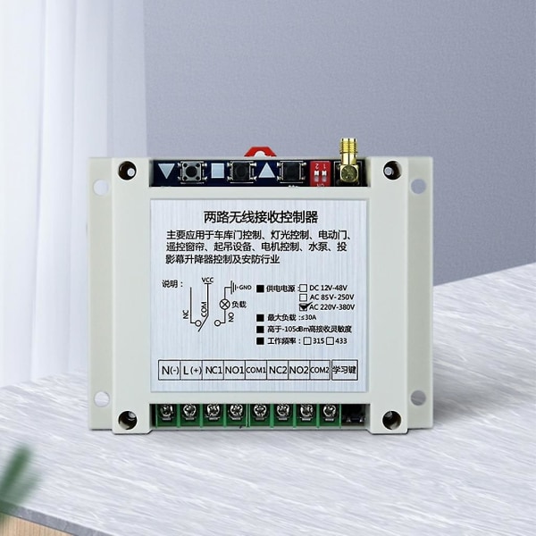 315/433mhz Trådlös Fjärrkontroll Ac220-380v 2-ch Relä Mottagare Sändare [DB] single remote-433MHz