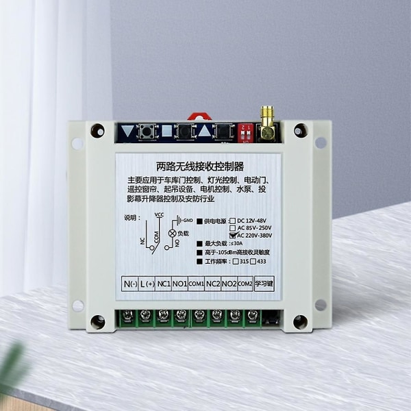 315/433mhz trådløs fjernbetjening Ac220-380v 2-ch relæ modtagersender [DB] Dual remote control-433MHz