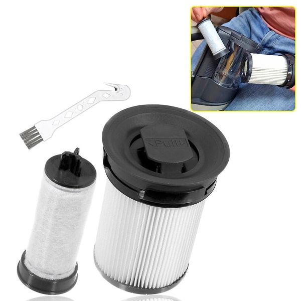 2 kpl Vaihto-osat Hepa-suodattimet Triflex Hx1 Pussiton Sauva Imurin Tarvikkeet [DB] White  black