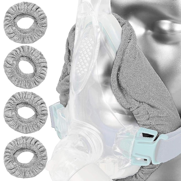 4 kpl Kokokasvo CPAP-maskin vuoraukset Uudelleenkäytettävät CPAP-maskin suojukset Pehmeät puuvillaiset suojukset [DB] Grey