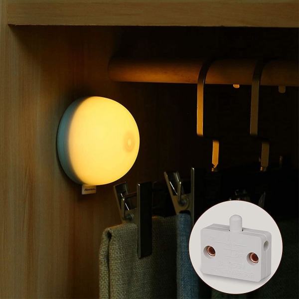 6 stk dør LED-bryter for skaplys, normalt lukkede skap elektriske lampesbrytere, for skap P [DB] Black