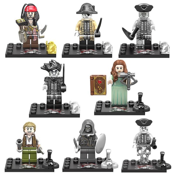 8 stykker/sett med Pirates Of The Caribbean Building Block Minifigure Construction Toys Db KSZ719