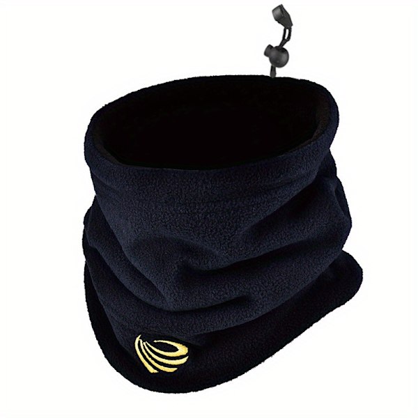 1 stk Kaldsikkert Dobbeltbruks Fleece Tykkere Halsduk Og Hette For Utendørs Sykling Og Ski Navy Black