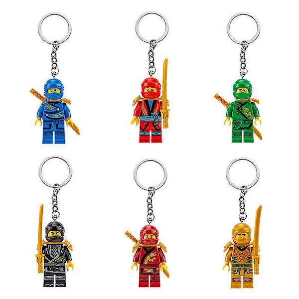 12 stk Minifigur Byggeklodser Nøglering Vedhæng Børn Samle Model Nøglering [DB] onesize