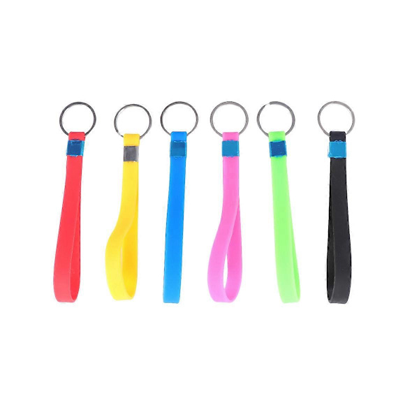 6 kpl Silikoninen Avaimenpidike Ranneke Jelly Lusikka Kannettava Avaimenperä Rannehihna Naru Lanyards (Sekalaiset Värit) db 13.5*1cm