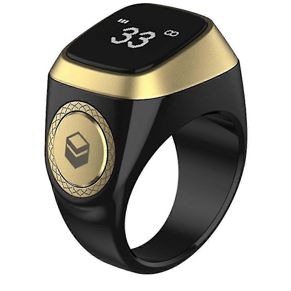 Smart Tasbih Tæller Ring Til Muslimer Digital Tasbeeh 5 Bedetider Tasbih Ring (sort) db