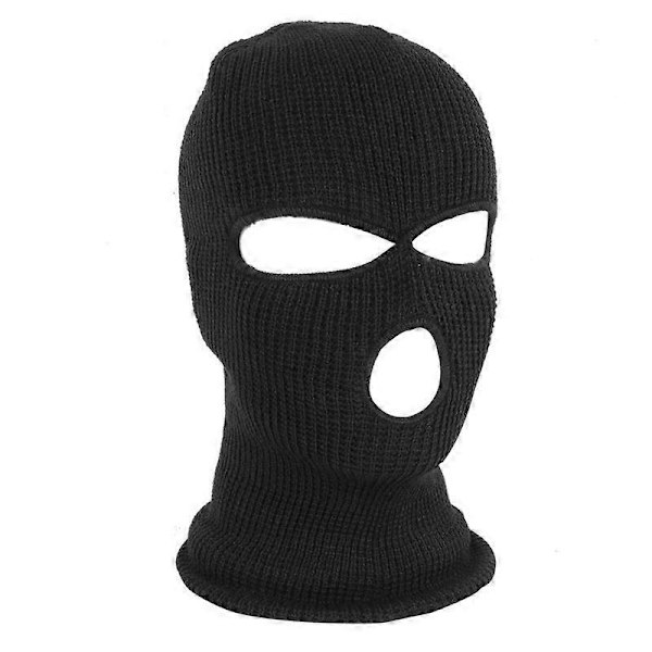 3-reikäinen Balaclava-pipo Huppu Taktiikka Täyskasvoinen Hiihtosuoja [DB] Black
