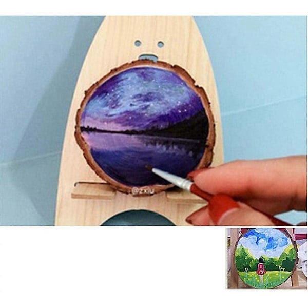 20 Pack Oavslutade Träskivor Nyckelringsblanka Handmålade Tränyckelringar Julhänge DIY Wo [DB] Brown  wood color