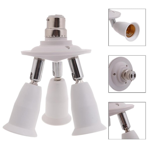 3/5 i 1 E26 E27 Standard Medium Skrue LED Lysstik Splitter Adapter Lampe db 3