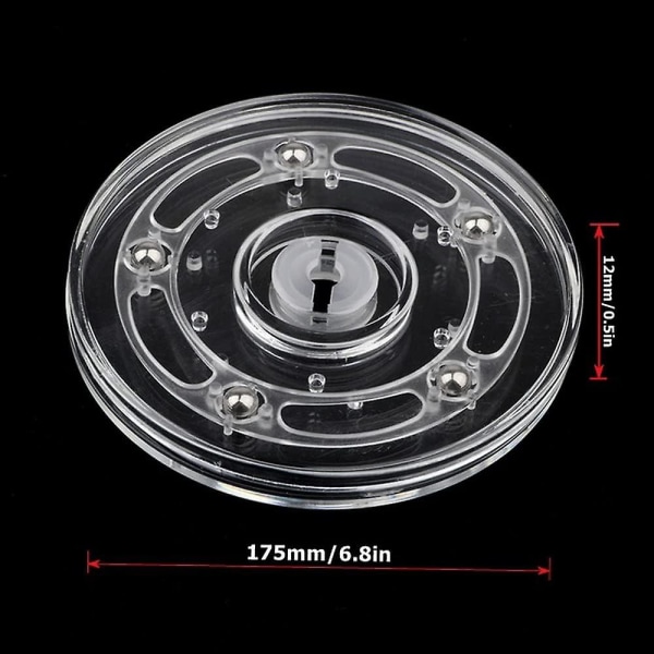 Klar akryl Lazy Susan Turntable - Organizer med kullager för roterande displaybas - Kryddställ för kök och mer
