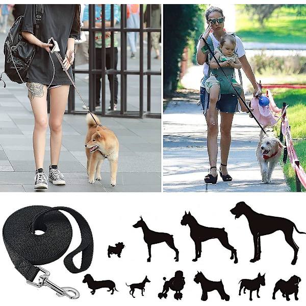 Mainiusi 30M lang hundeleie med polstret håndtak, lang hundeleie 30M lang hundetreningsleie sporing [DB]