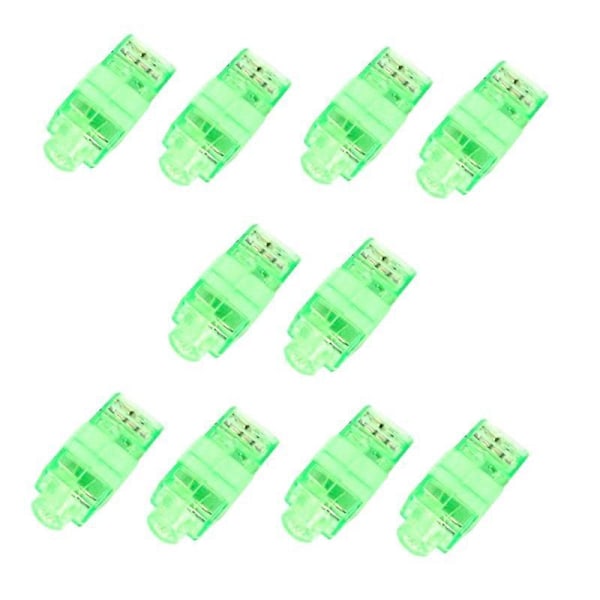 10 stk. LED-fingerlamper for barn, lysende festartikler, dans, jul, Halloween, dekorleke JIKAIX [db] Green