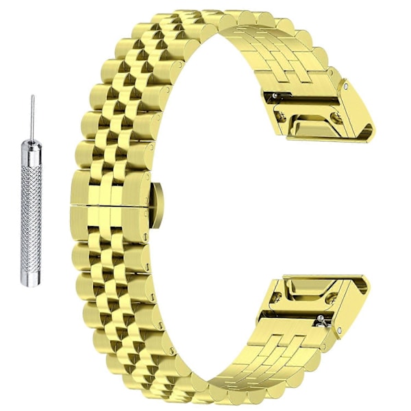 Urrem i rustfrit stål med 5 perler til Garmin Fenix 7S/6S/5S, udskiftningsarmbånd med værktøj [DB] Multicolor Style F
